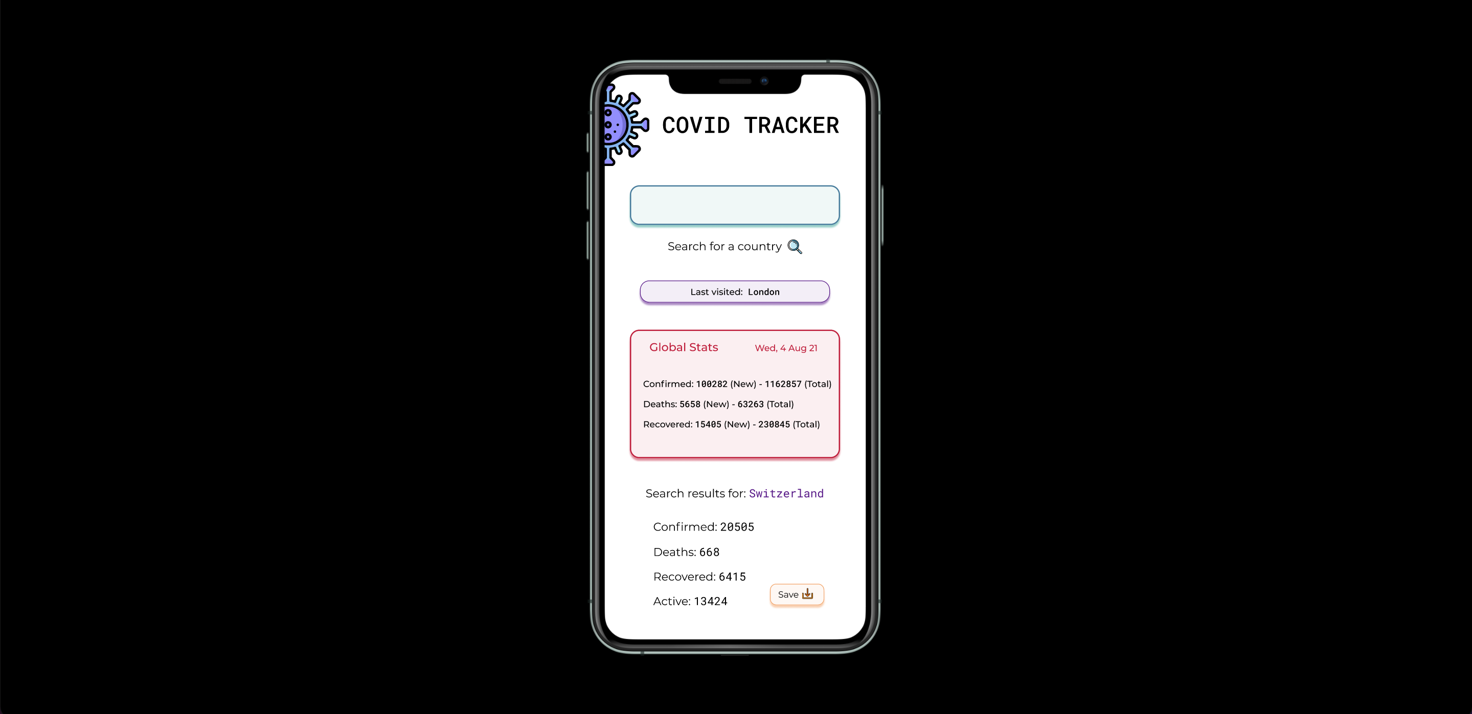 Covid Tracker App